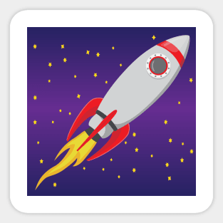 Rocket in space Sticker